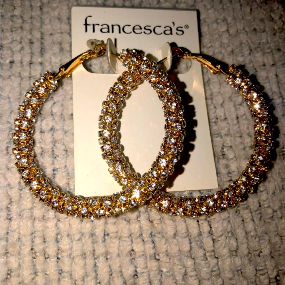 BRAND NEW Francescas Collection gold hoop earrings